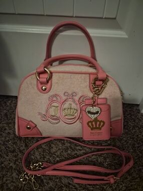 Juicy Couture Pink Dome Satchel with Crown Patch